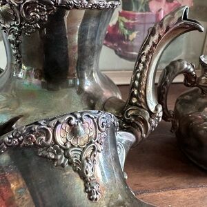 Ornate Silver plated Tea Set Vintage